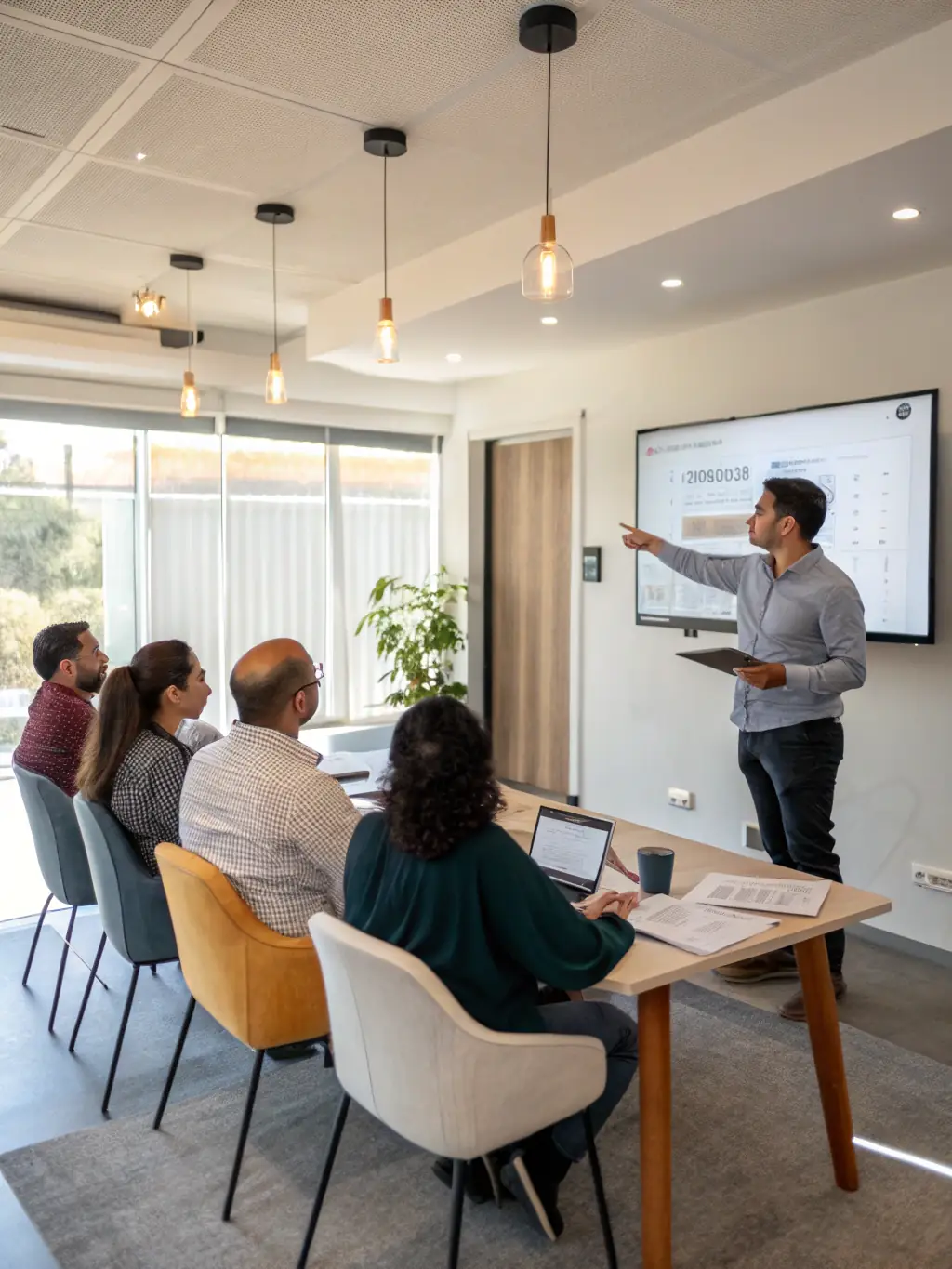 A leader inspiring their team with a clear vision, demonstrating enhanced leadership skills and the ability to motivate others towards common goals.